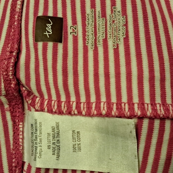 Tea Collection girls size 12 leggings. Raspberry & white - Picture 3 of 4